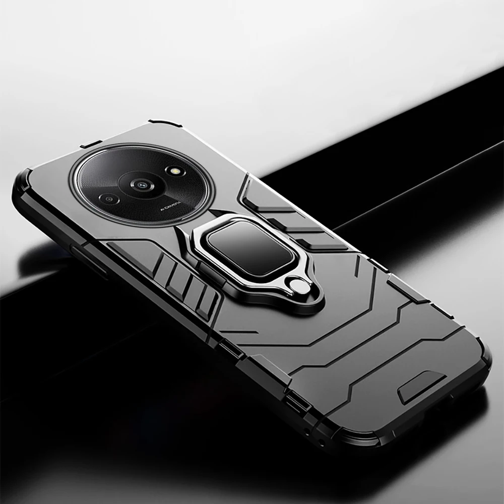 For Xiaomi Redmi A3 4G Case Anti-Knock Kickstand Magnetic Ring Armor Back Cover RedmiA3 Redmy A3 A 3 3A 4G 2024 Shockproof Coque