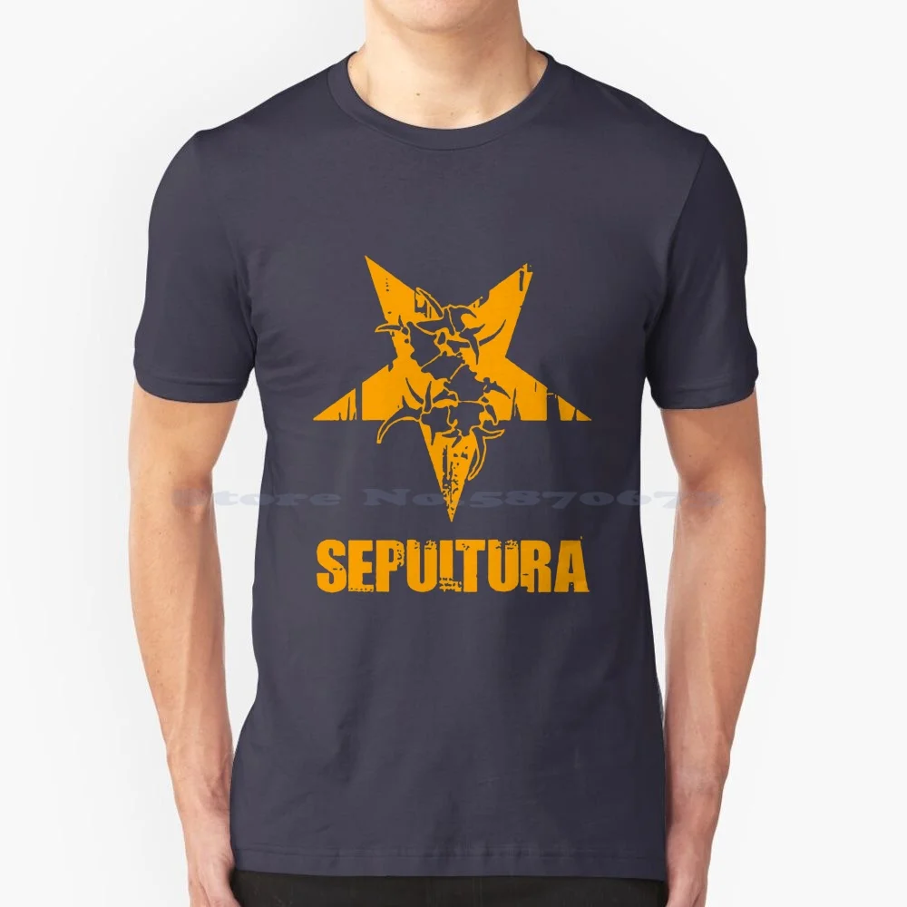 Star Bones Yellow T Shirt 100% Cotton Tee Music Sepultura Metal Tour Punk Album Cover Mgkband