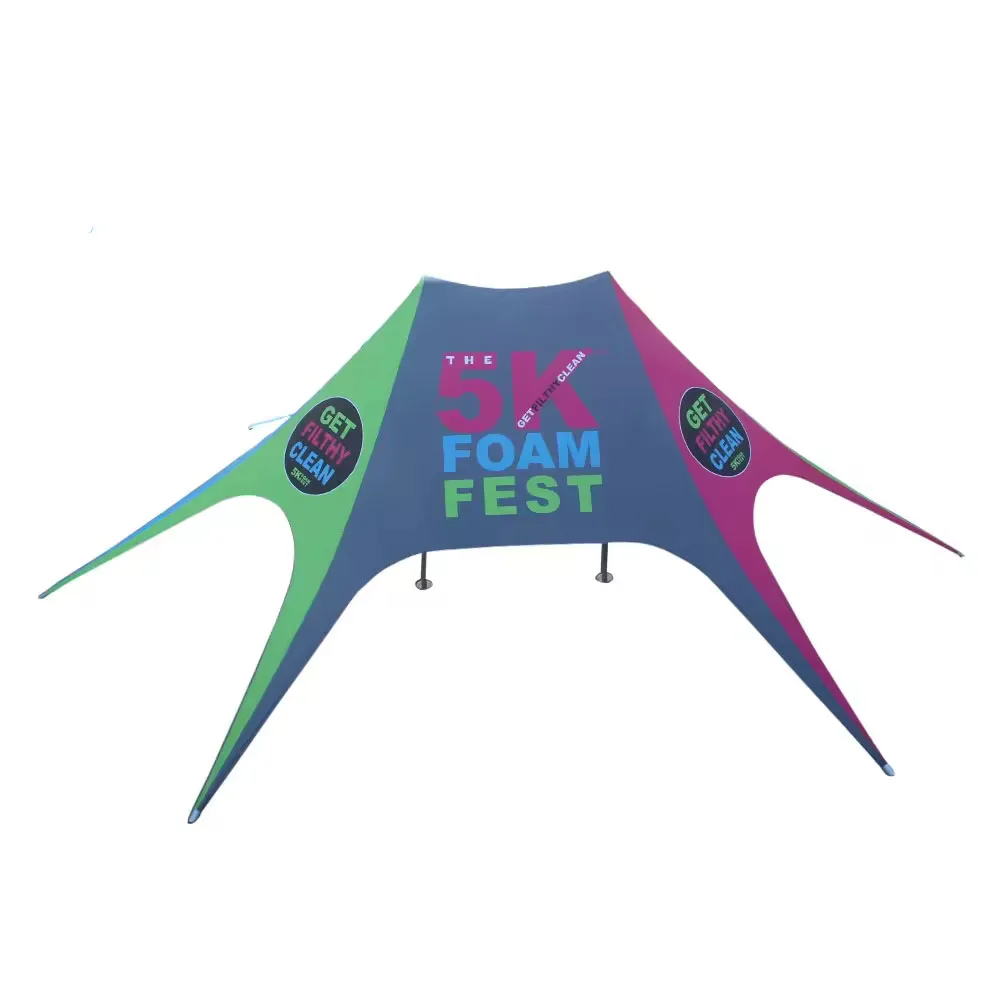 

Custom Large Double Top Spider Event Tent Camping Beach Star Spider Tent For Outdoor Display