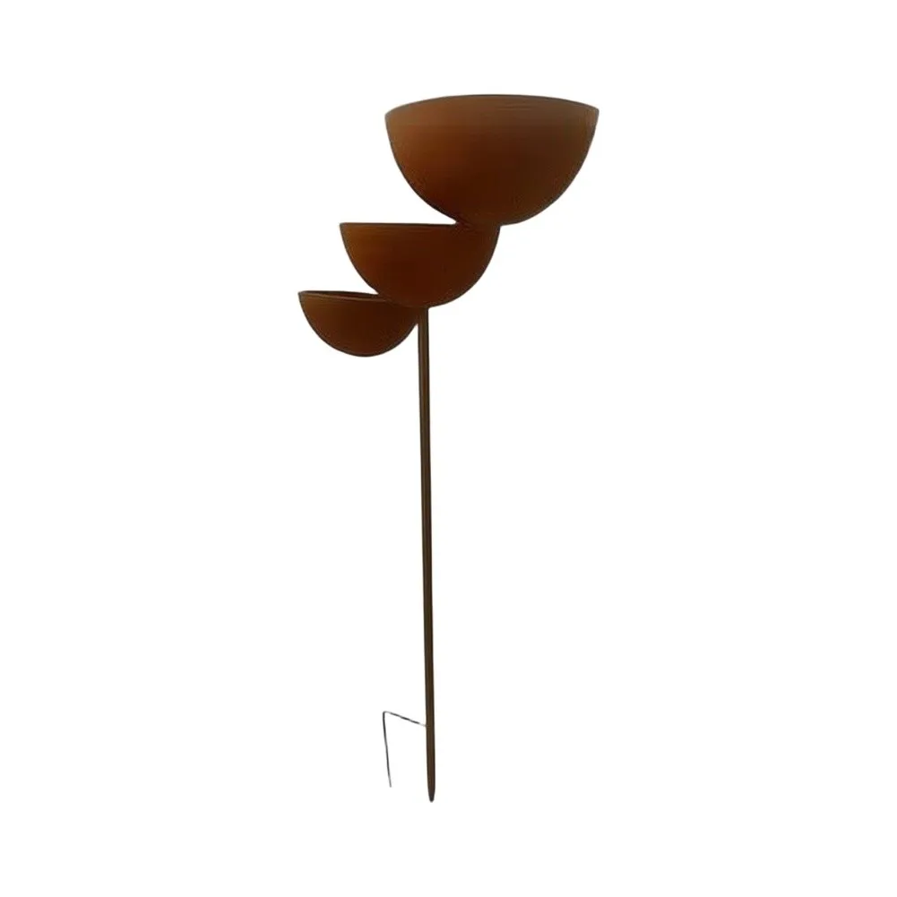 Metal Bird Watering Station Catcher Stake Bath Station Three Tiered Catcher Bath Pollinator Station Metal Bird