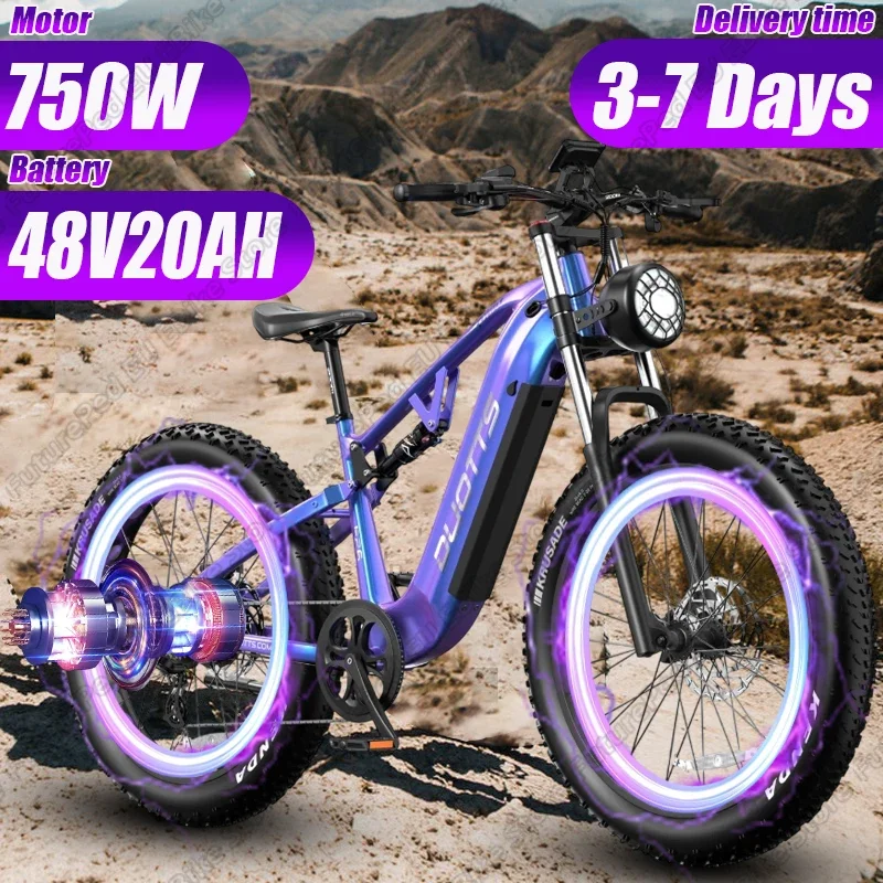 DUOTTS E26 Electric Bicycle 750W Brushless Motor 48V20AH Lithium Battery Mountain Electric Bike 26*4.0-In Fat Tire Aldult E-bike