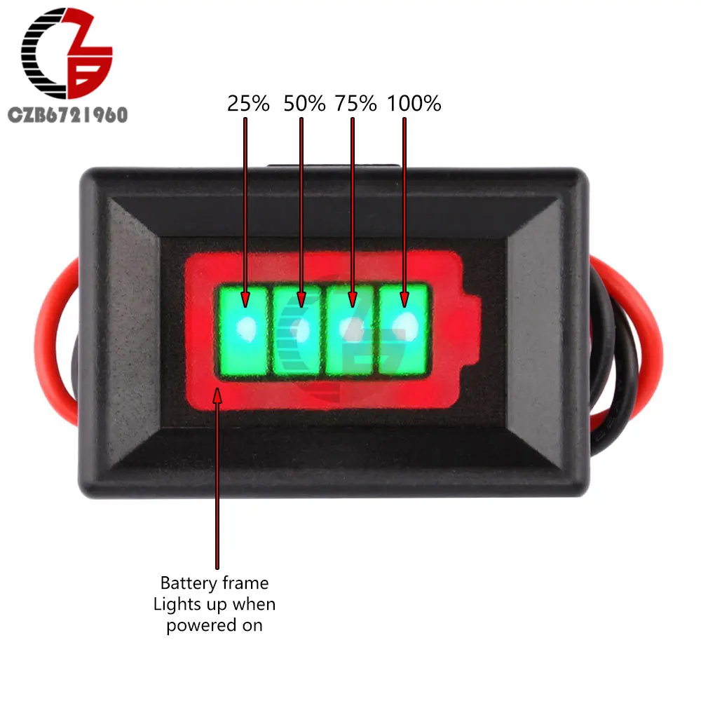 1S-4S 4.2V 8.4V 12.6V 18650 Lithium Battery Indicator Board Lead-acid 12V Automotive Battery Type Display Percentage Car Meter