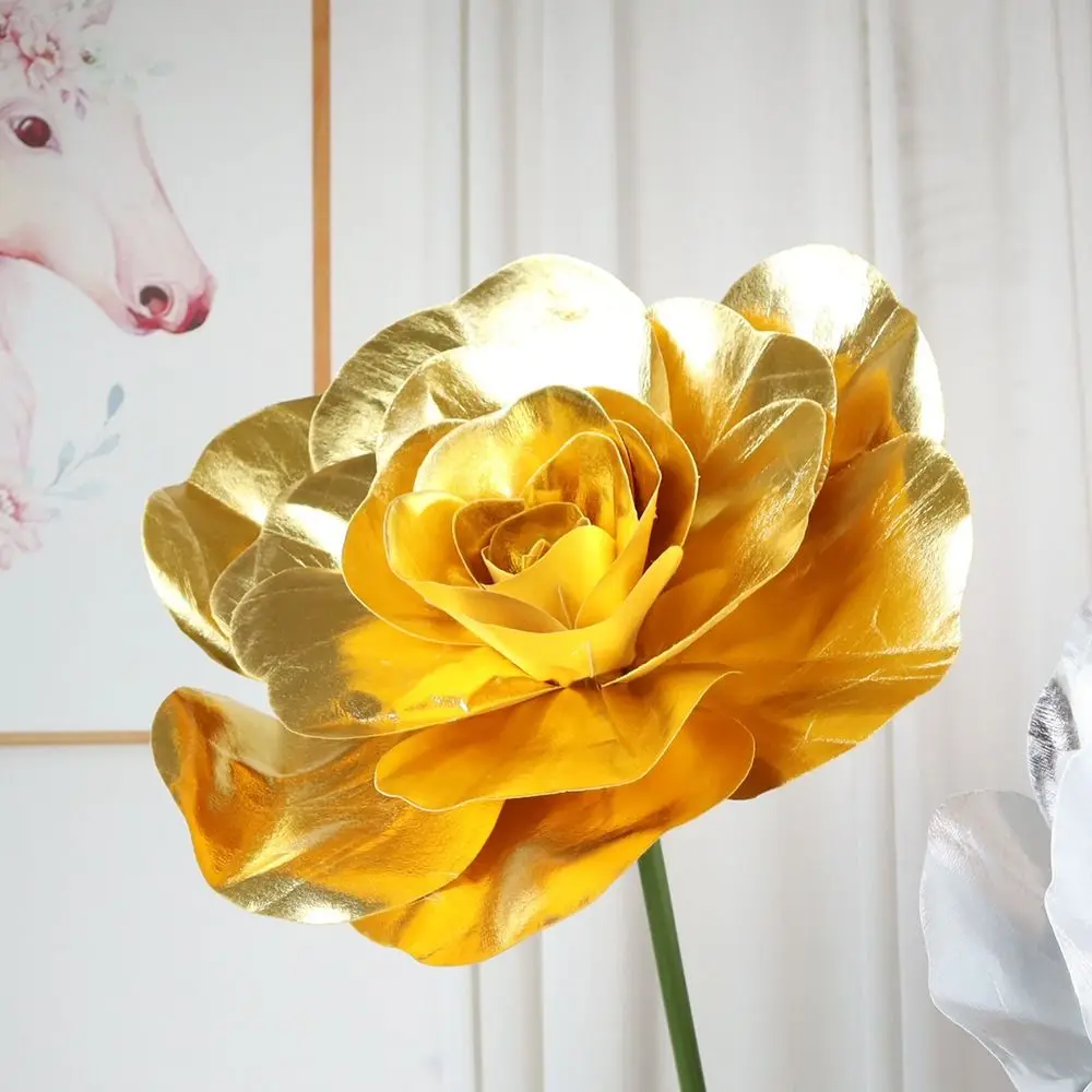 Shiny Giant Rose Flower Head 30/40/50cm fashion Artificial Flowers Party Setting Arrangement Wedding Decoration Fake Foam Rose