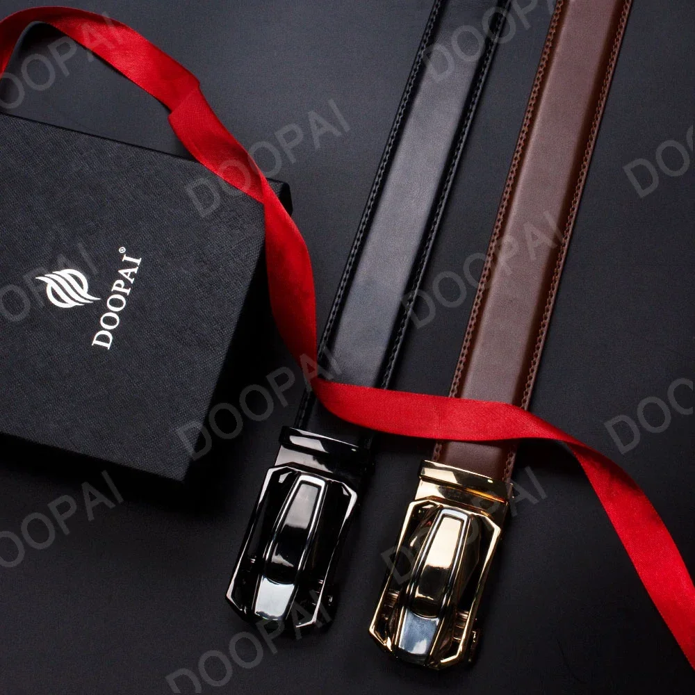 Männer Gürtel Aus Echtem Leder Kuh Strap Automatische Gürtel Sport Auto Marke Mode Automatische Schnalle Hüftgurt Schwarz Männlich Gürtel für Männer – Detail 5