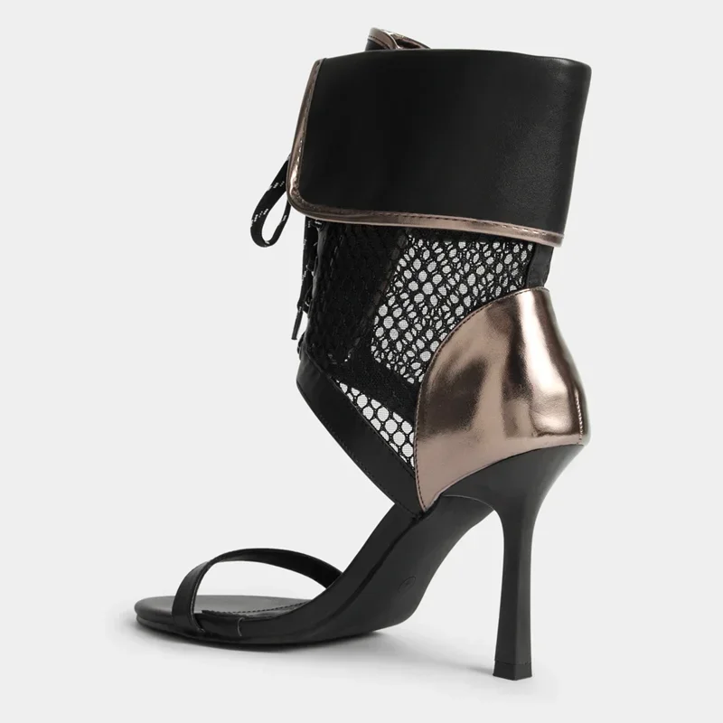 Metal Rivet One Word Belt Sandal Boots Thick Heel Sexy Pointed Toe Leather Customized New Arrivals Fashion Women Modern Boots