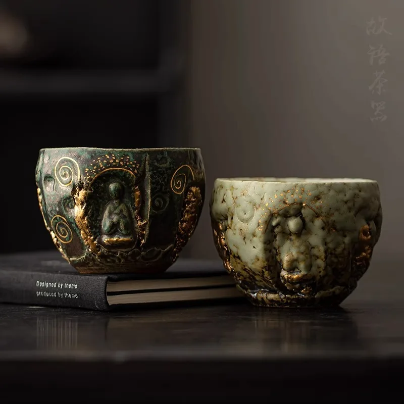 Retro handmade teacup, personal home large master cup, kung fu  set single cup teacup