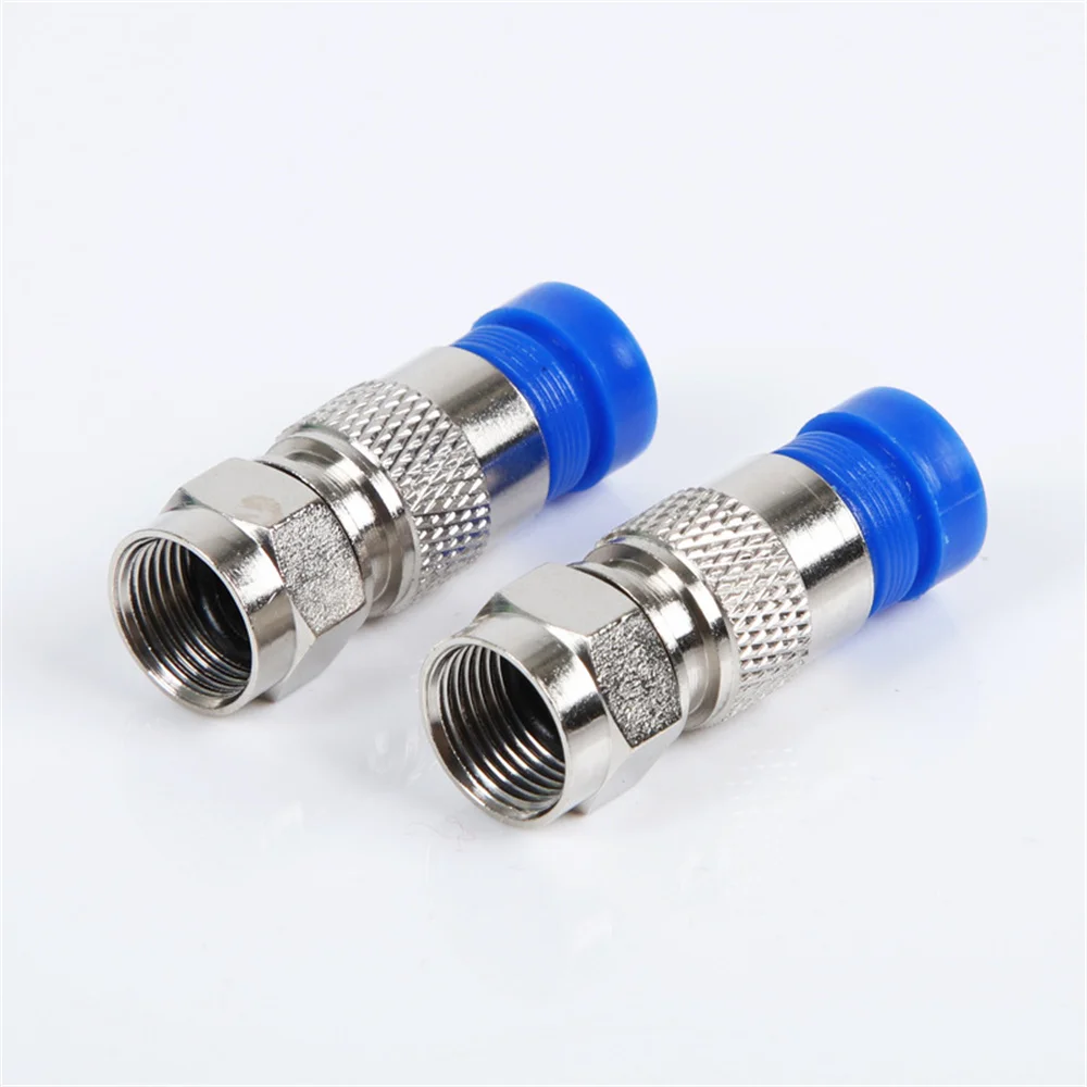 50Pcs Coaxial Cable Compression Fitting for RG6 Coax Cable RG6 F Type Connector Coax Coaxial Compression Fitting RG6 F Connector