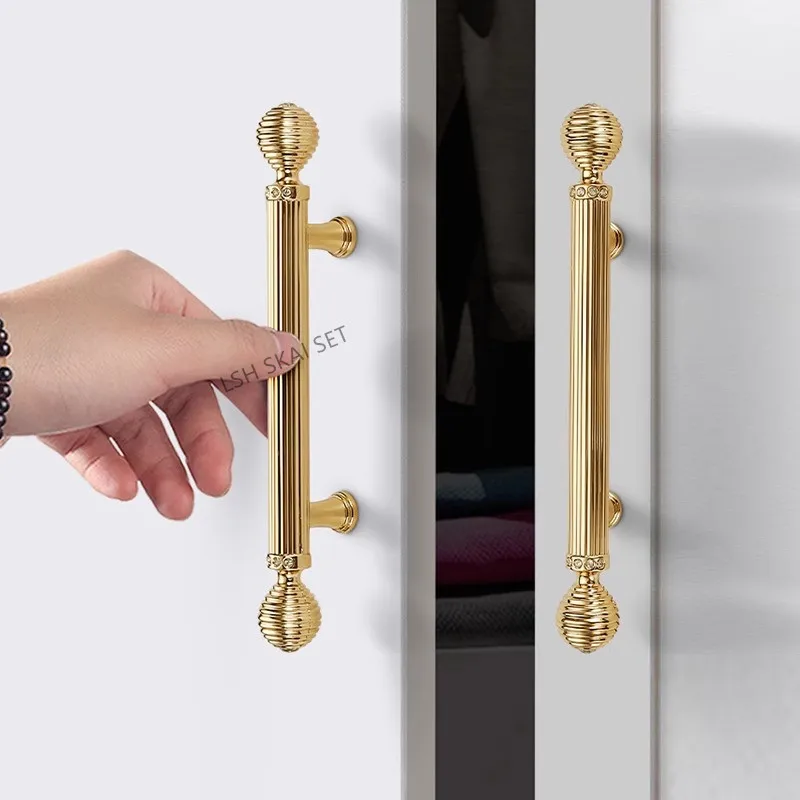 

2PCS French Kitchen Cabinet Handle Solid Zinc Alloy Furniture Hardware Handle High-end Desk Drawer Knobs Cabinet Door Handles
