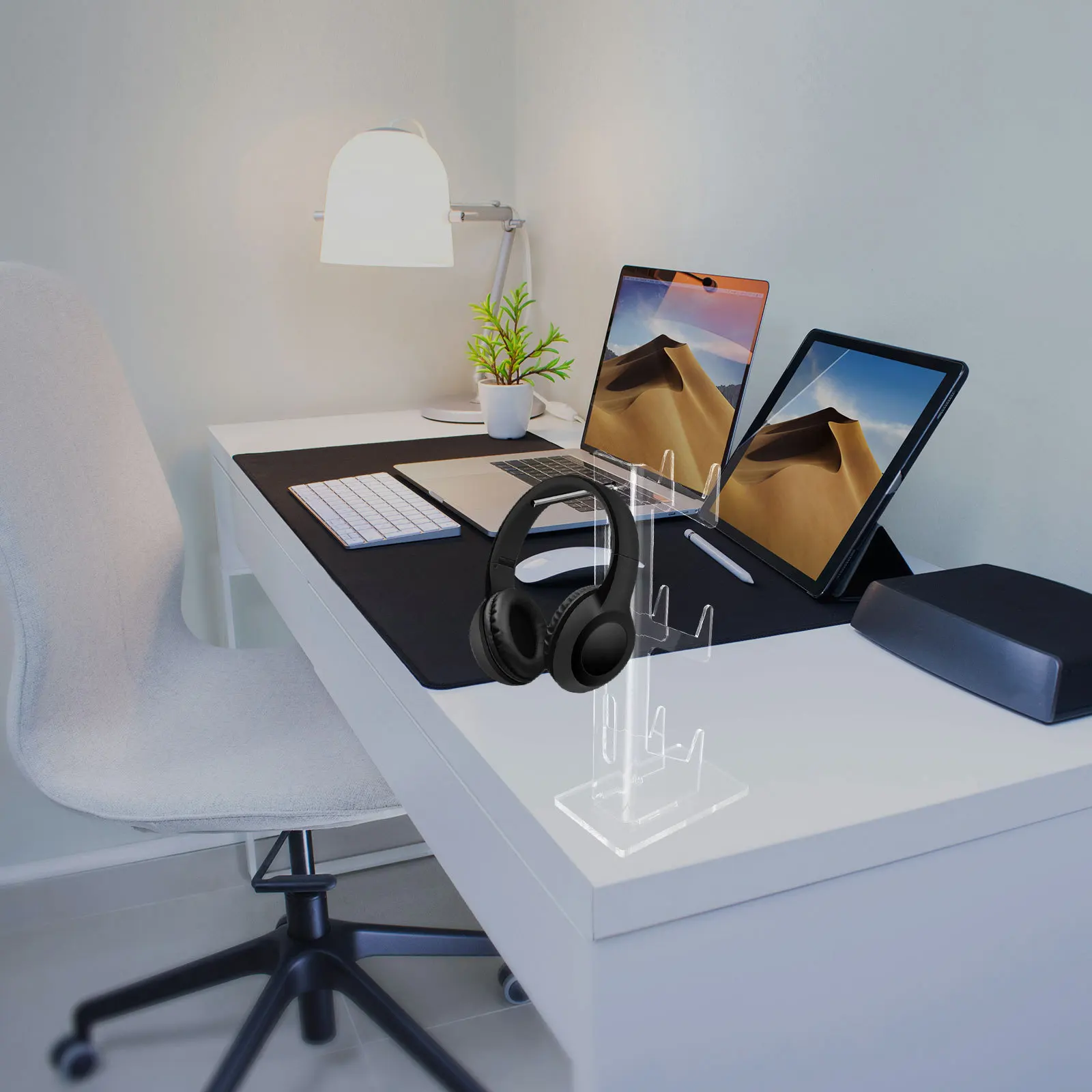 

Clear Acrylic Game Controller Display Stand Desk Headset Hanger Rack Earphone Organizer Desktop Gaming Accessory Storage Shelf