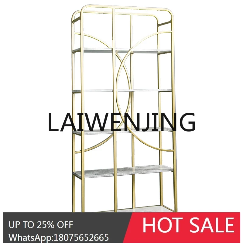 Nordic Shelf Floor Bookcase Metallic Living Room Creative and Slightly Luxury Iron Display Bookshelf