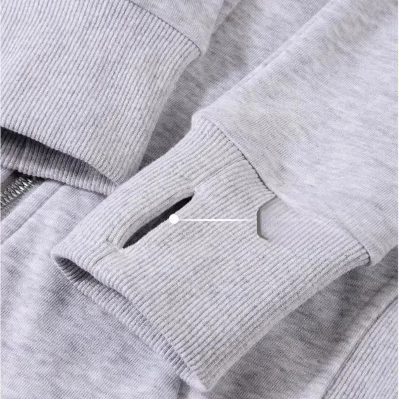 Women\'s Clothing Hoodies Spring Autumn Solid Color Zipper Pocket Lantern Long Sleeve Hooded Coats Casual Fashionable Tops