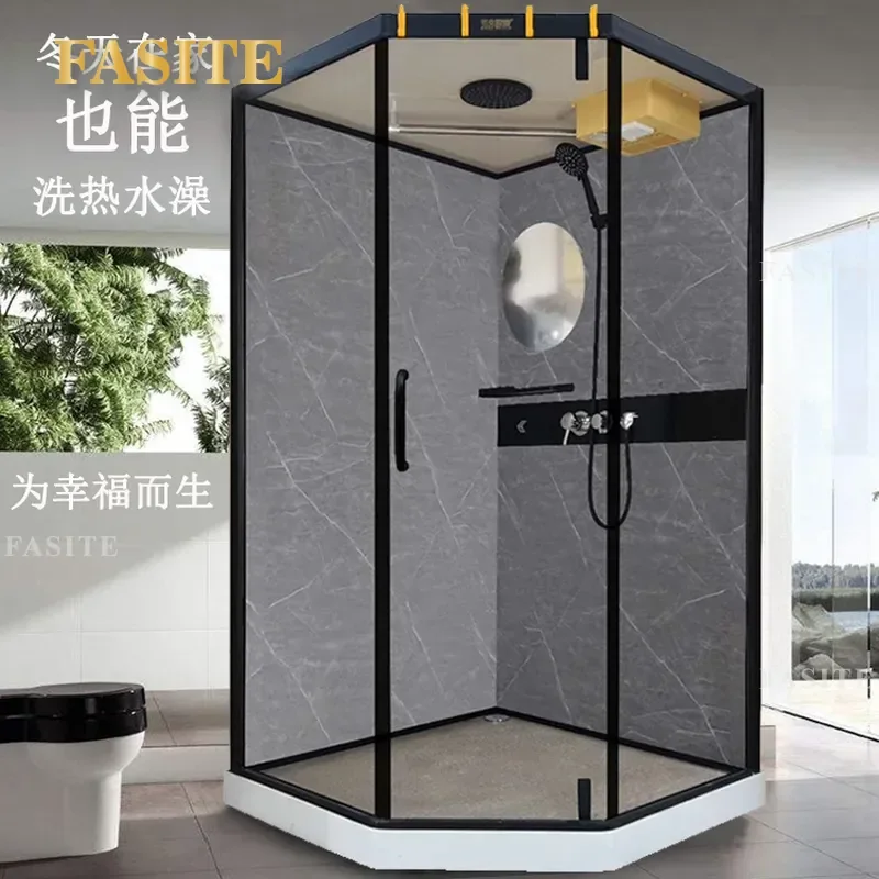 For Minimalist Shower Room Sliding Door Wet Dry Separation Bath Partition Glass Enclosure for Family Hotel Dormitory Bathroom