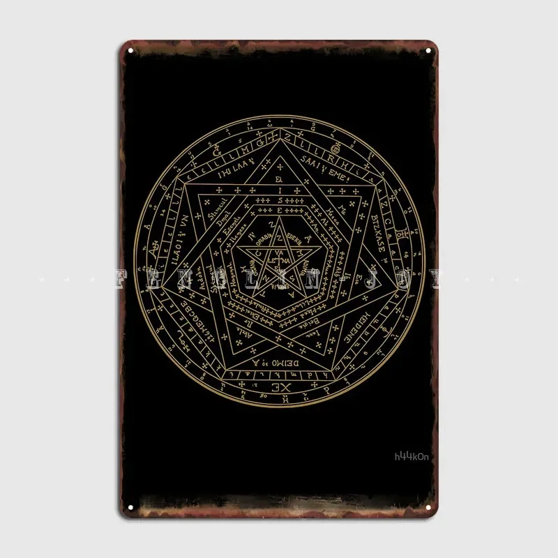 Sigillum Dei Aemeth Sigil Of Ameth Enochian John Dee Symbol Metal Sign Cave Pub Custom Garage Decoration Tin Sign Posters