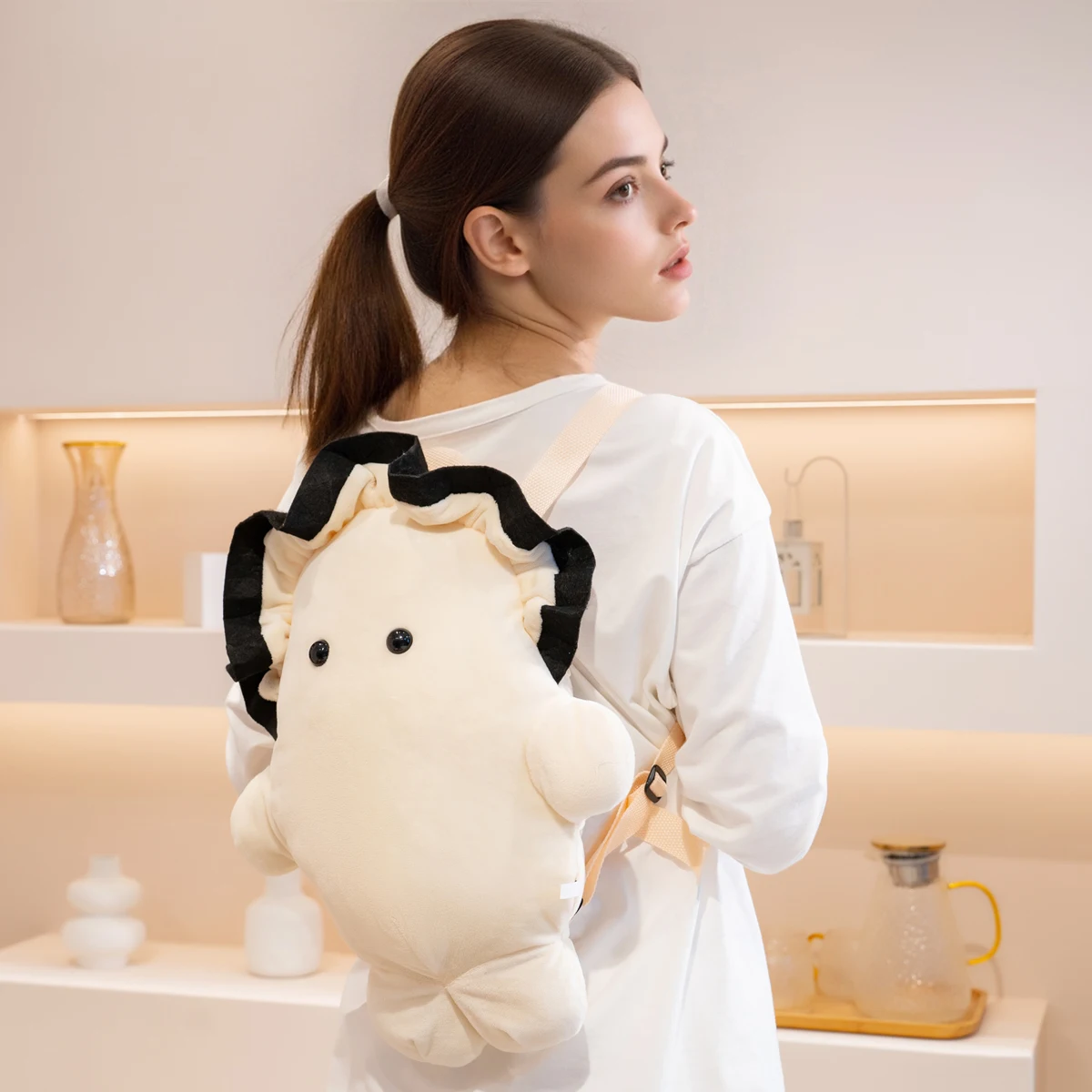 Una linda mochila de ostras suave y creativa para niños; un regalo de fiesta de cumpleaños para niños; decoración del hogar.