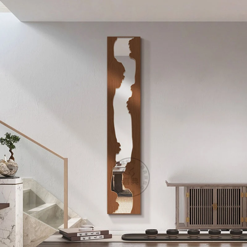 Living Room Decoration Mirror Twisted Wonderland Art Vintage Luxury Mirror Irregular Wooden Square Custom Spiegels Home Products