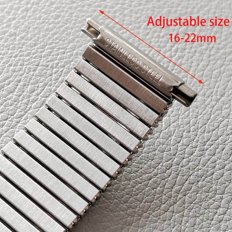 304 Stainless Steel Elastic Strap 16/17/18/19/20/21/22mm Stretch Expansion Metal Watch Band Men Women Wristband Accessories