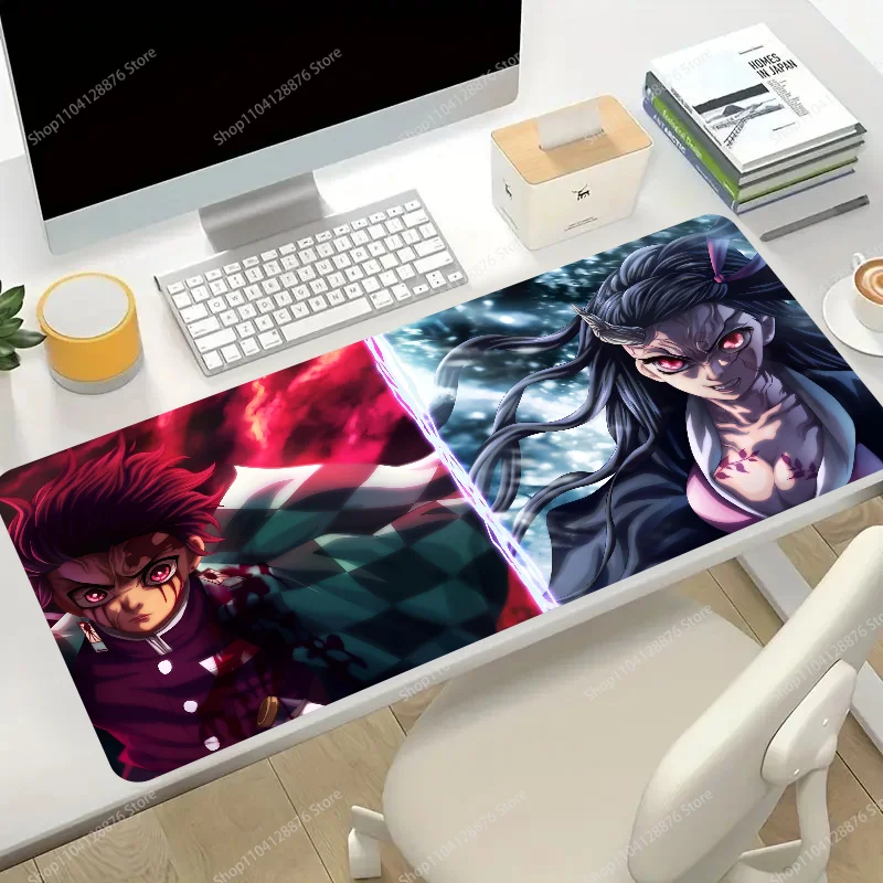 1pc hot flood cool V-Demon Slayer Non-slip Mouse Pad Suitable For Office Computers Laptops E-sports Game Desk Mats XXL Keyboard