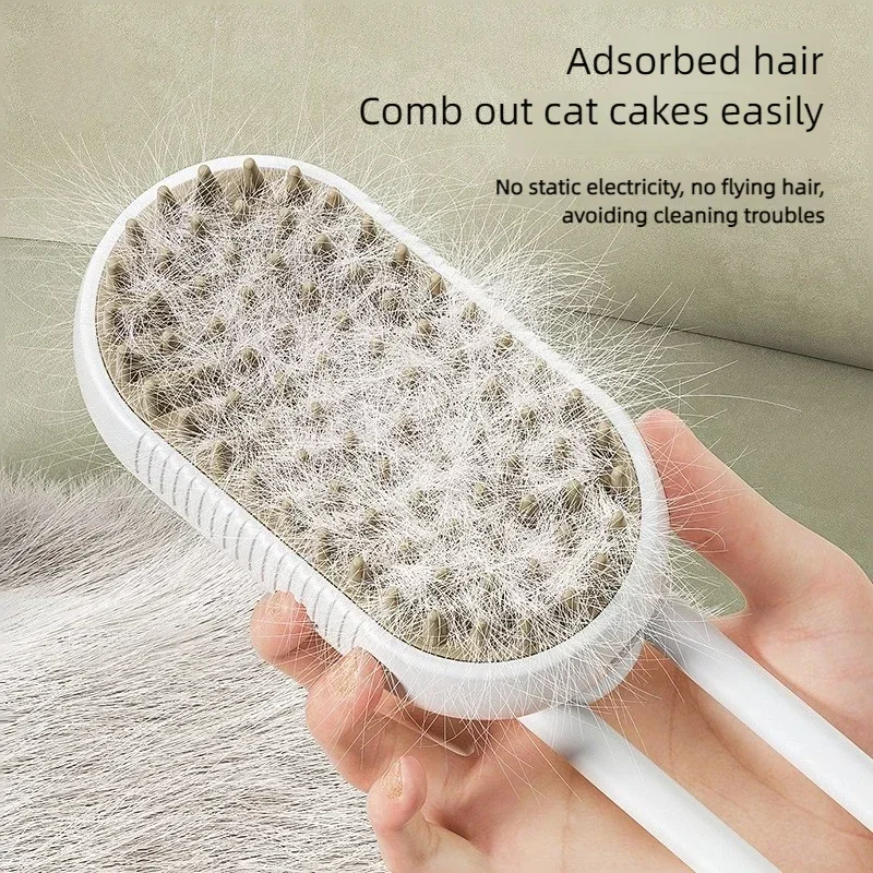 Pet Steam Brush Cat Dog Cleaning Steamy Spray Massage Beauty Comb 3 In 1 Hair Removal Grooming Supplies Pets Accessories image 2
