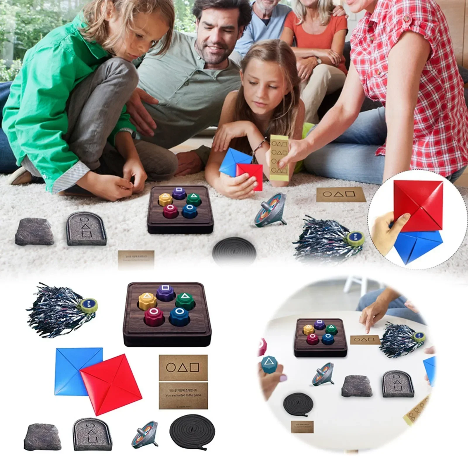 2025 New Korean Traditional Play Game 5PCS Gonggi Jack Stone Pebbles Set Round Case Play Party Game Desktop Korean Folk Games