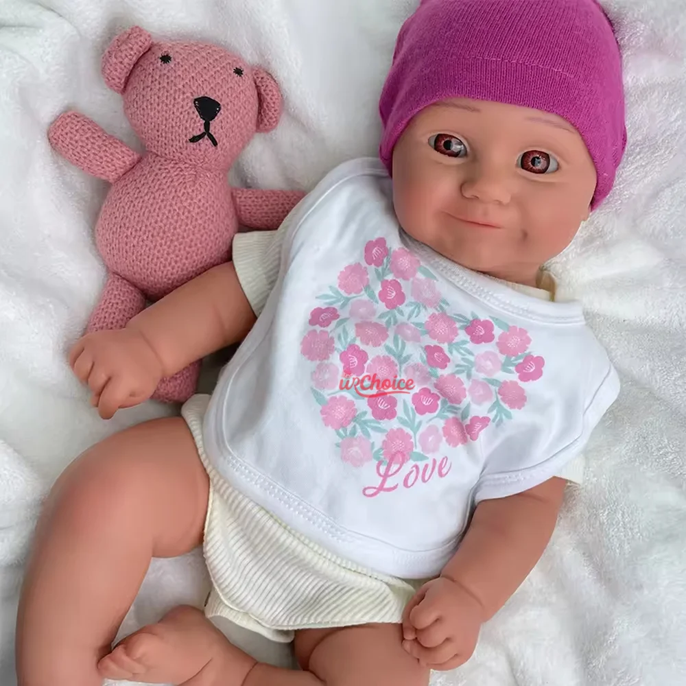 

20" Solid Silicone Reborn Bebe Girl Realistic Silicone Reborn Baby Doll 3D Skin Visible Veins Collectible Art Doll Collection