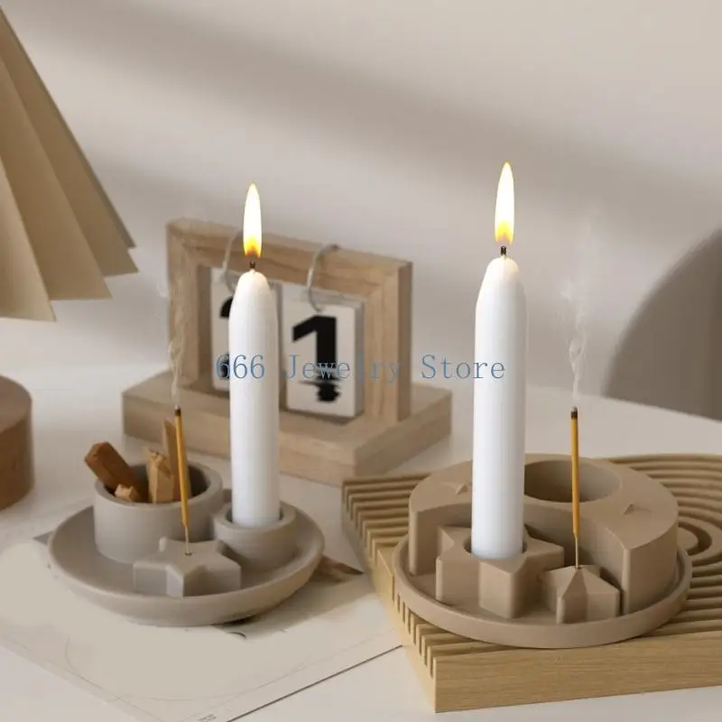 F2TD Silicone Mould for Crafting Elegant Star and Moon Bases Holder for Enthusiasts and Home Decoration Projects
