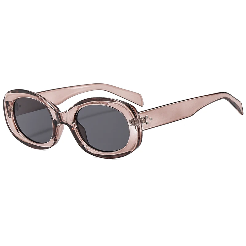 2024 New Oval Frame Sunglasses Retro Small Frame Sun Glasses Versatile Fashion Y2K Holiday Street Shooting Glasses Female