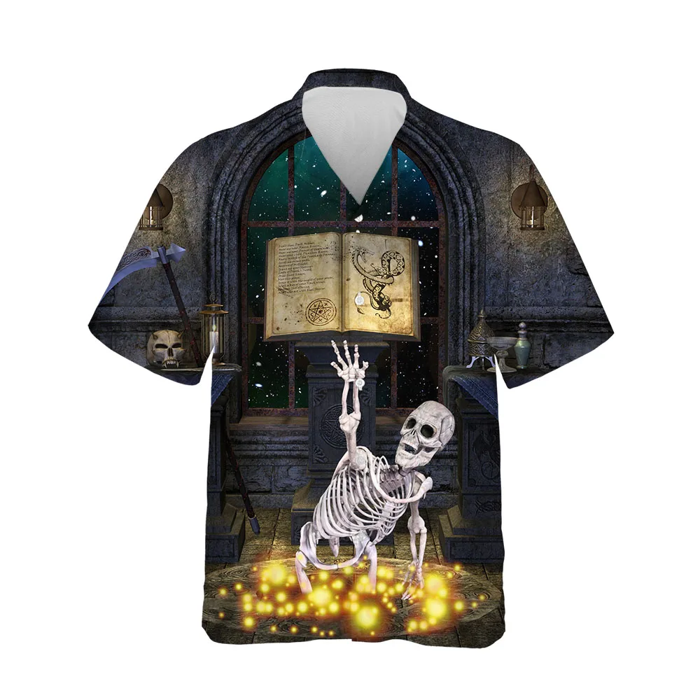 

Jumeast 3D Halloween Festival Clothing Blouses Casual Oversized Mens Hawaiian Shirt Short Sleeve Fashion Streetwear Men Shirt