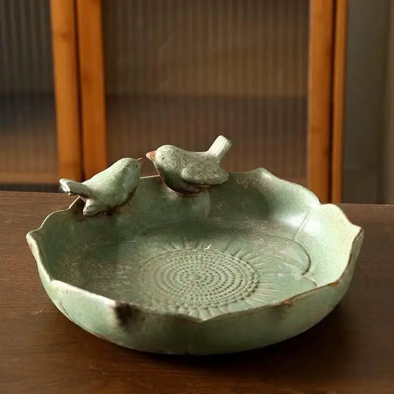 

Ceramic Birdbath Bowl Bird Feeder Container Multifunctional Bird Feeding Tray for Outdoor Garden Courtyard Decor Bird Feeder