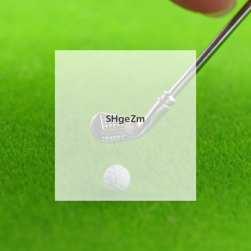 1Set 1:12 Dollhouse Miniature Furniture Metal Golf Clubs Set Pretend Play Toys Doll House Decoration Accessories