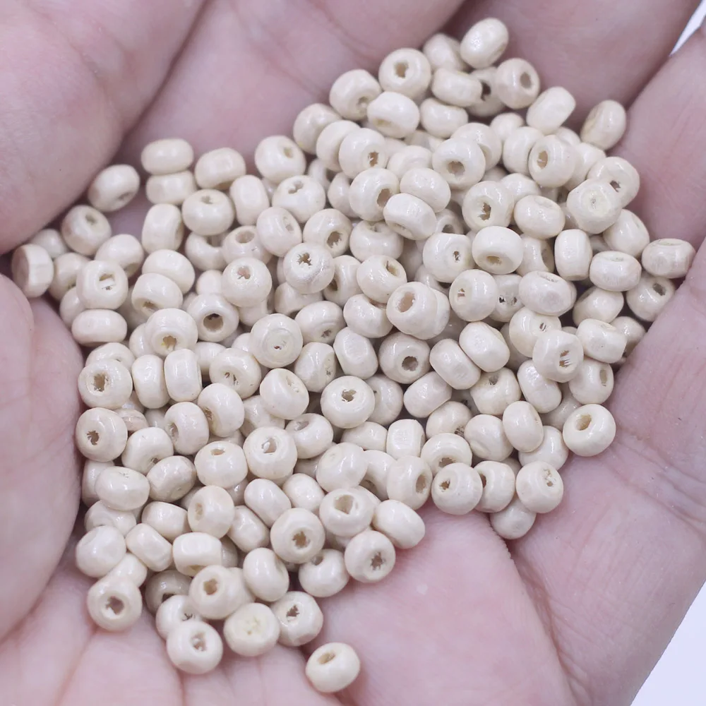 50000Pcs Round Ball Perles Perlas Wooden Natural Wood Spacer Beads 4mm(1/8