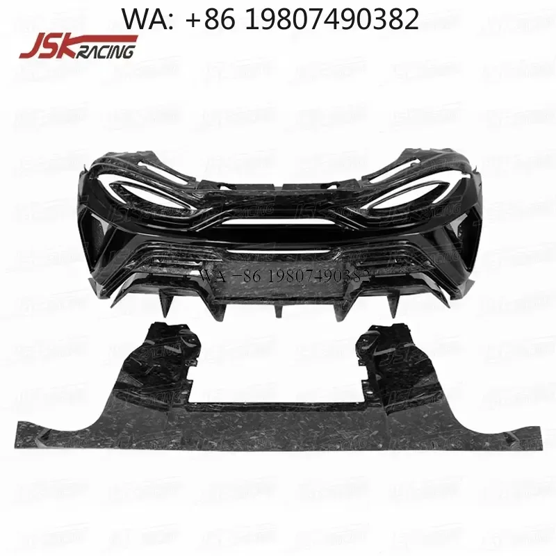 Wmwmnu for 600LT Rear Bumper Body Kit 2018-2021 BKSS Style Half Forged Carbon Fiber Diffuser Lip Spoiler Auto