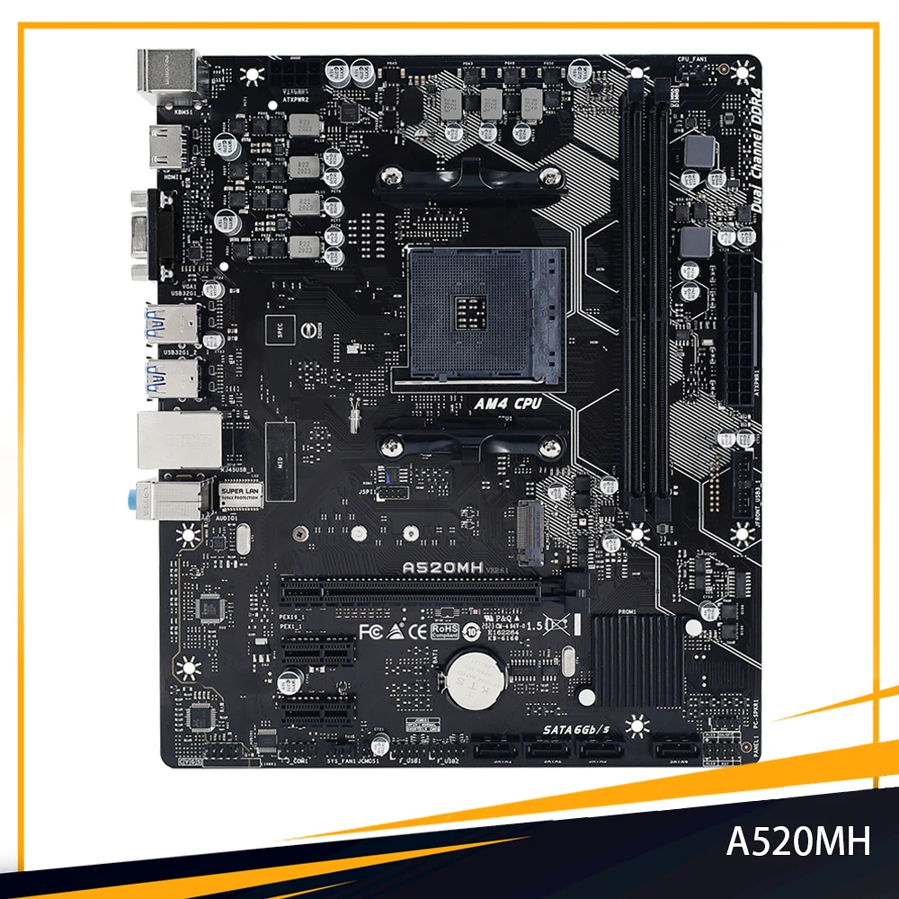 

A520MH For Biostar Motherboard A520 Socket AM4 64GB DDR4 M.2 Micro ATX High Quality Fast Ship