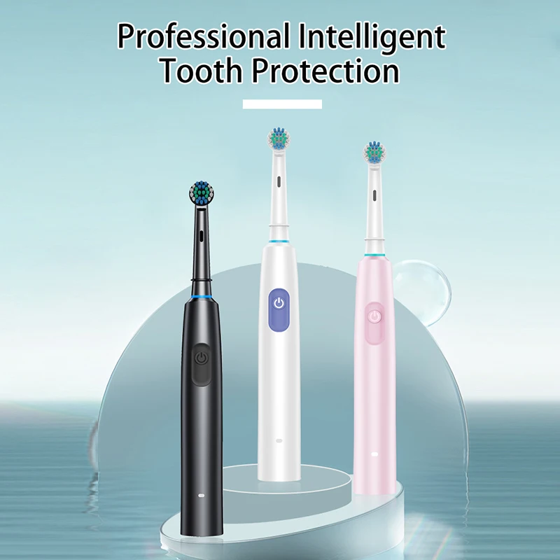 New 2002 Electric Toothbrush Adult Timer Brush 6 Mode USB Charger Rechargeable Tooth Brushes Replacement Heads Set