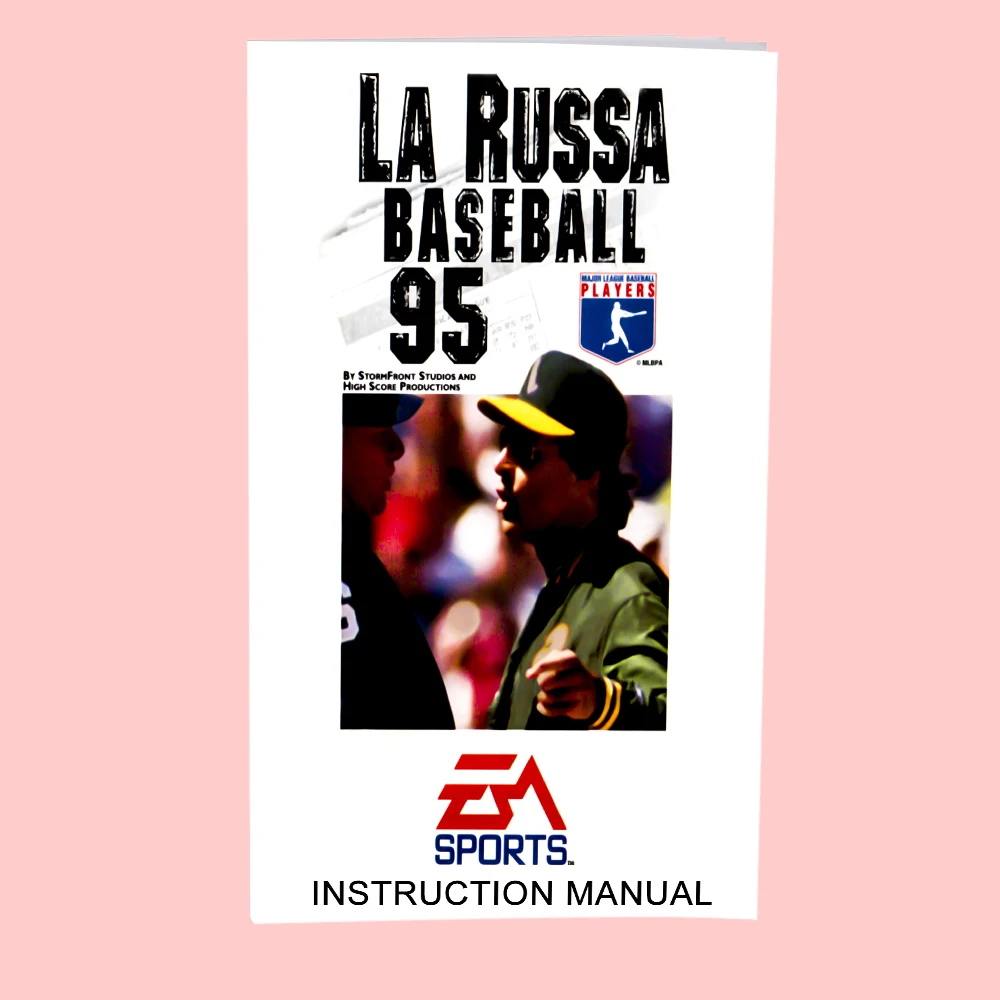 Manuale di gioco La Russa Baseball 95 versione USA per console Sega MD MegaDrive Genesis a 16 bit