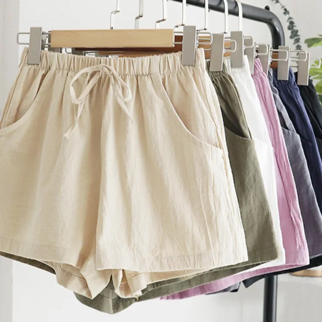Women’s Cotton and Linen Shorts Spring and Summer New Pants, Women's Wide-Leg Sports Shorts, Home Sleep Shorts, Casual Shorts