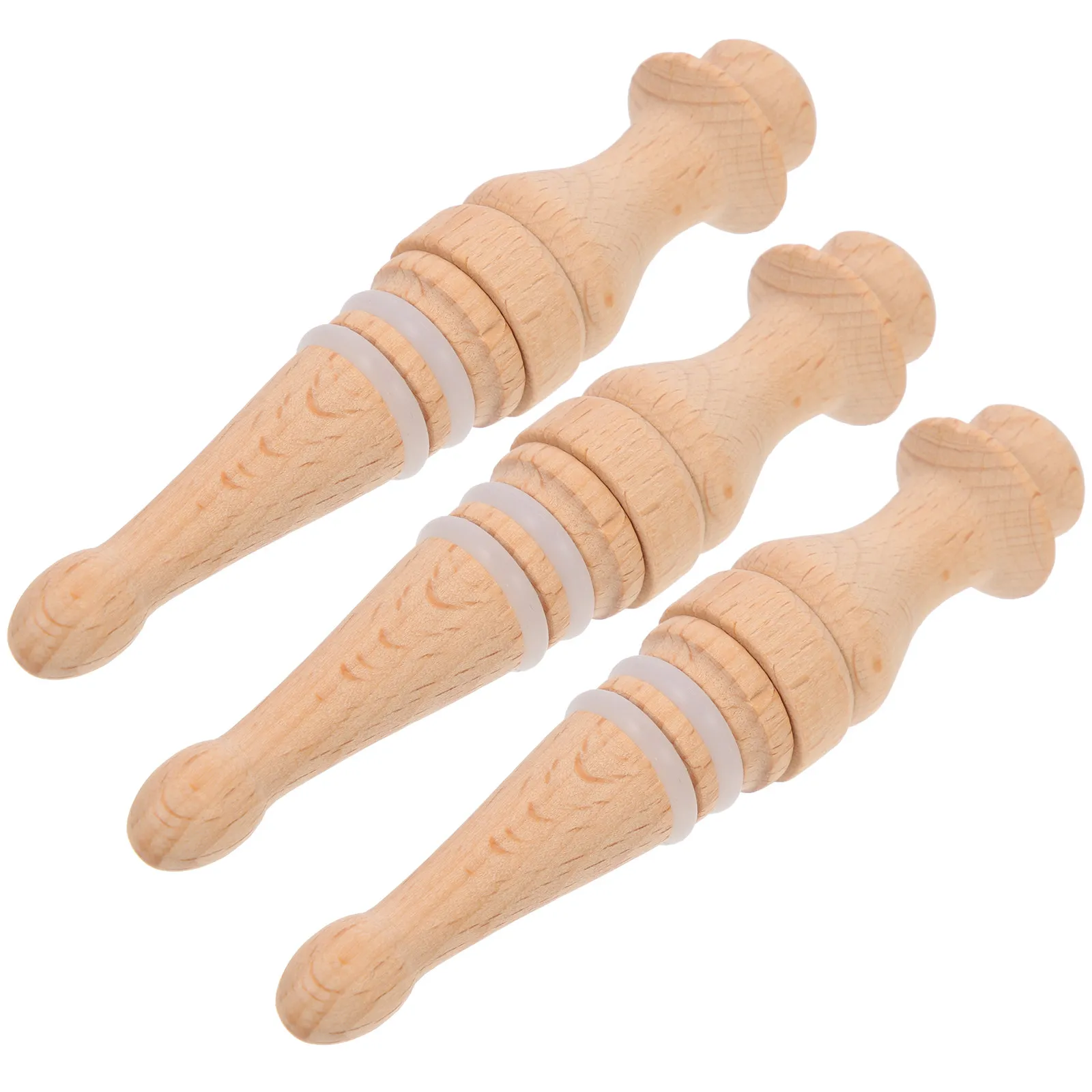 3Pcs Rustic Wooden Wine Bottle Stopper Set Airtight Closure for Wine Beer Bottles Flavor Preservation Party Decoration Bulk