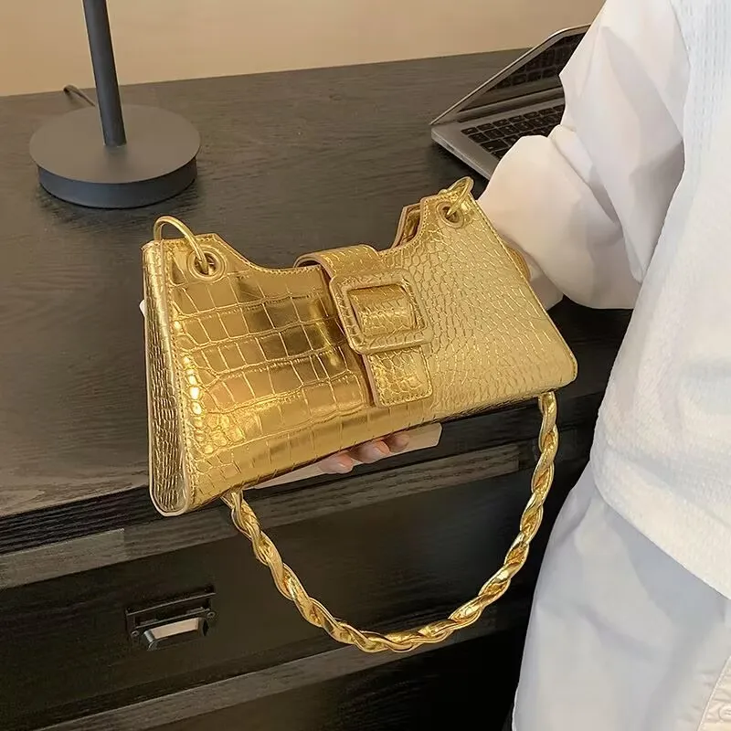 2024 New Classic Armpit Shoulder Bag French Golden Handbag Women Brand Bags Fashion Female Single Shoulder Bag Classic Clutches