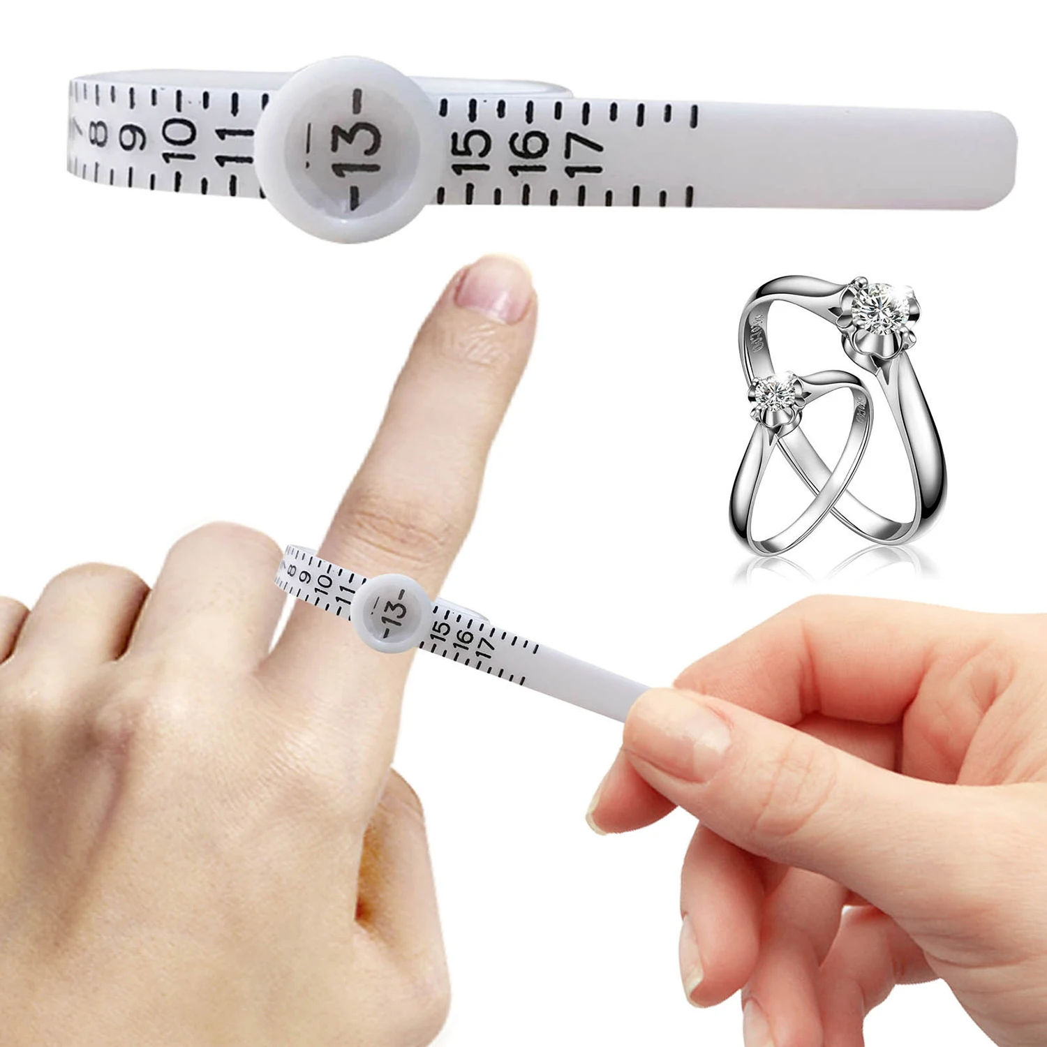 Ruler Measurer Finger Coil Ring Sizing Tool UK Size US Size Measurements Ring Sizer Accessory Insert Guard Tightener Tools