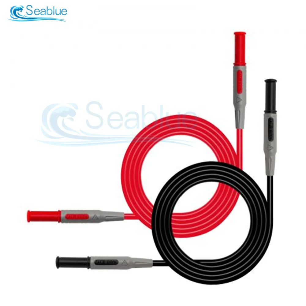 P1033/P1032 Injection Molded 1000V 15A Multimeter Test Cable 4mm Safety Banana Plug Direct and Bent Insertion Test Cable