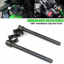MOTO-TRON  Motorcycle CNC  Handlebar Clip Ons Fork handle bars Clip ons For KAWASAKI Ninja400 2018-2025