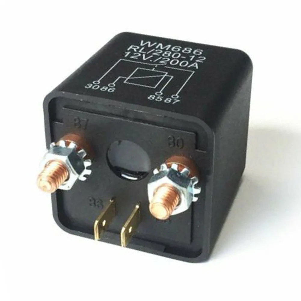 4 Pin Battery Switch Relay 12V 200A Electromagnetic Isolating Relay Dual Battery Isolator Relay Current Start Relay Car Relay