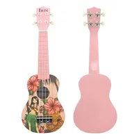 21 Inch Hawaiian Girl Ukulele Pink Girl Mini Guitarra Ukulele  4 Strings Ukulele for Children/Beginners Playing Exam