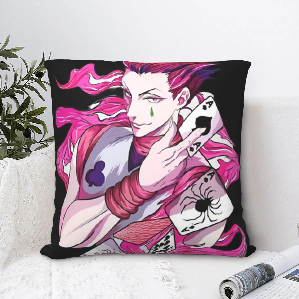 Hisoka HunterXhunter Square Pillowcase Polyester Pillow Cover Velvet Cushion Zip Decorative Comfort Throw Pillow For Home Sofa