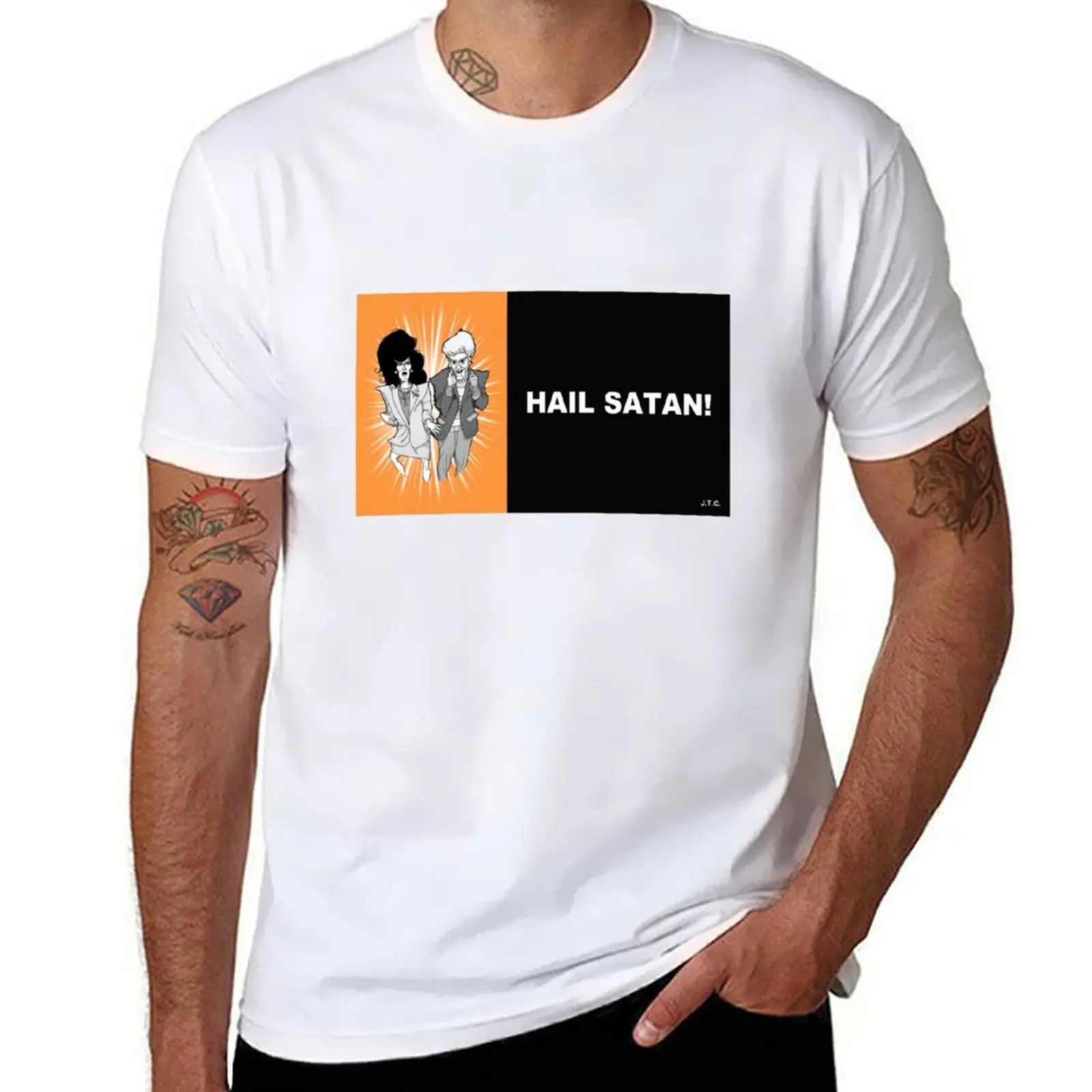 

MR. SHOW: HAIL SATAN CHICK TRACT T-Shirt t shirts for man pack white man t shirt cotton high quality T-Shirt