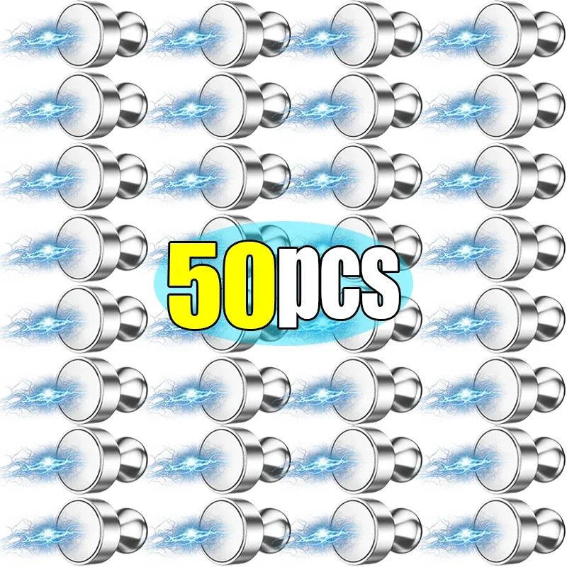 50/2PCS Neodymium Magnetic Thumbtacks Suction Cup Strong Magnet Push Pin for Refrigerator Whiteboard Kitchen Office Magnets Hook