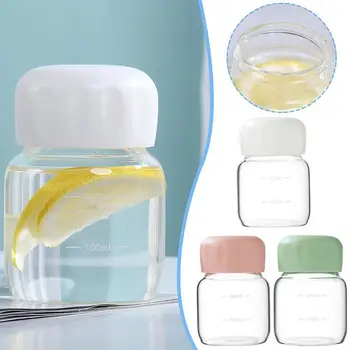 작은 귀여운 두유 커피 머그잔, 붕규산염 유리 미니 물컵, 누출 방지 유리 물병, 아침 식사 컵 