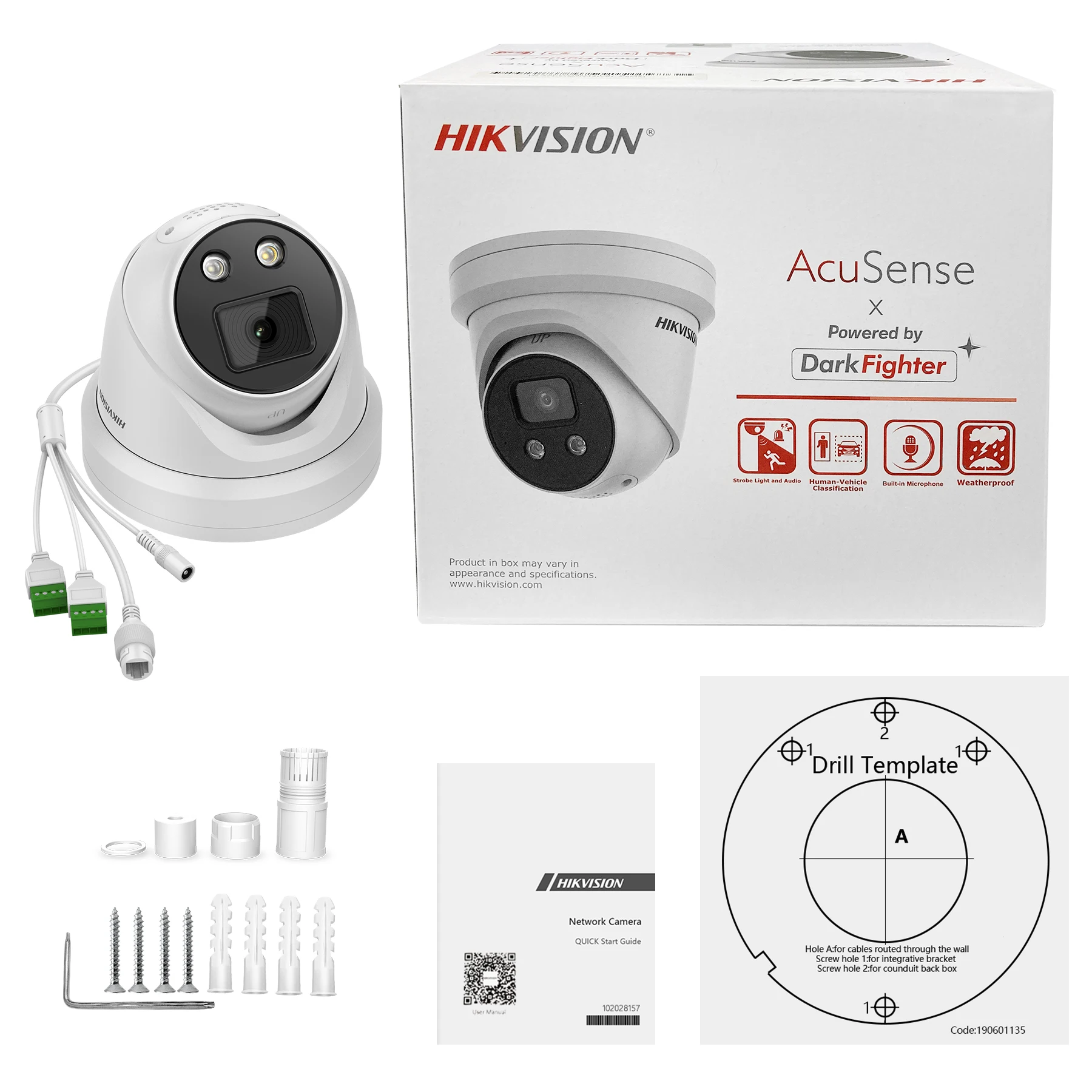 Hikvision 8MP ColorVu IP Camera DS-2CD2386G2-ISU/SL AcuSense Strobe Light Alarm Two-way Audio Human Vehicle Detaction Home CCTV