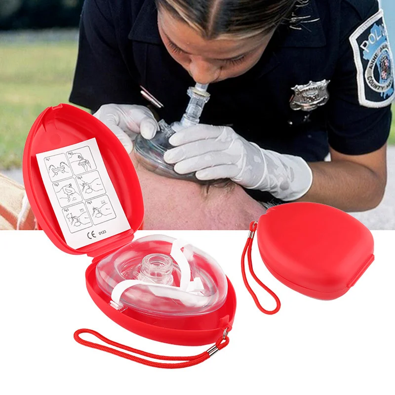 Professional First Aid CPR Breathing Mask Protect Rescuers Training Artificial Respiration Reuseable With One-way Valve Tools