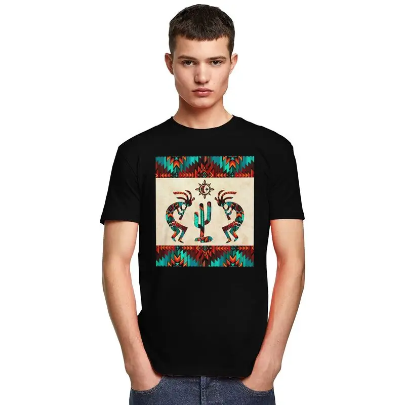 مخصص جنوب غرب القبلية الأمريكية الأصلية Kokopelli تي شيرت للرجال 100% القطن عادية تيز تي شيرتات قصيرة الاكمام سليم صالح الملابس