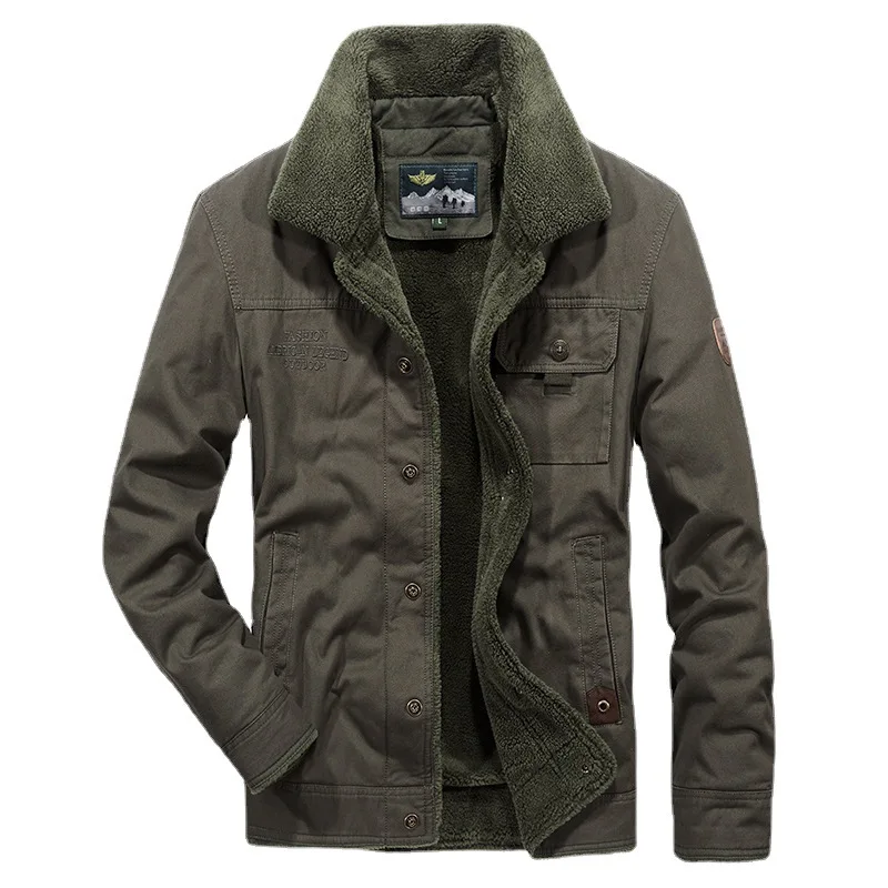 

Autumn Winter Middle-aged & Elderly Men's Thickened Large Size Fleece-lined Padded Jacket